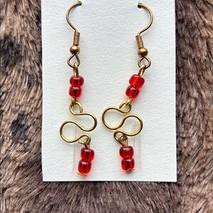 Red Infinity Earrings Handmade